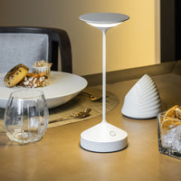 22 cm - Abert Tempo Mini Lampada Da Tavolo Ricaricabile In Alluminio