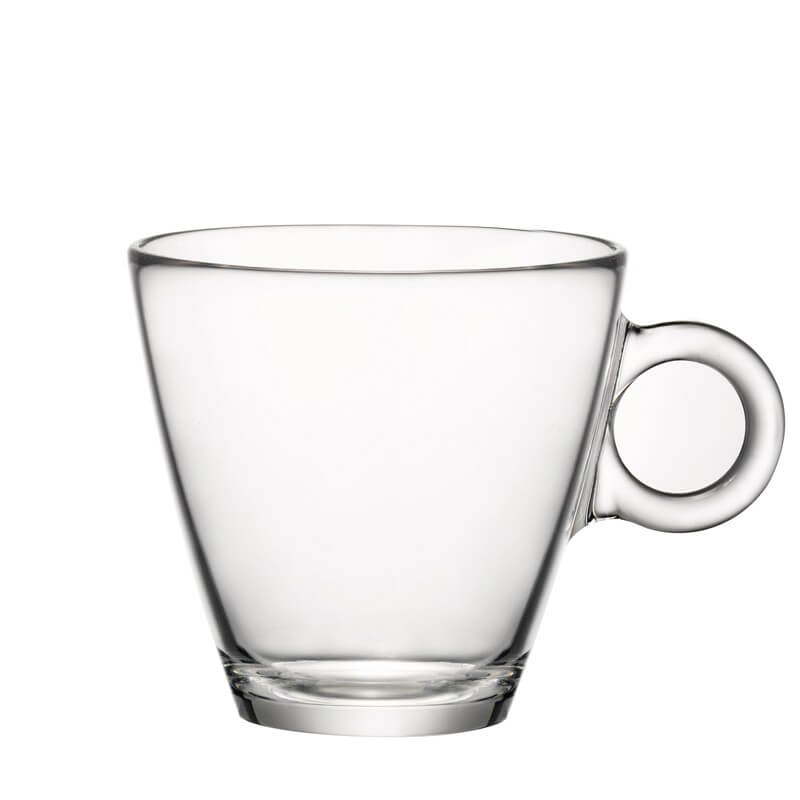 23 Cl Bormioli Rocco Easy Bar Tazza Cappuccino In Vetro Temperato Set 12 Pezzi