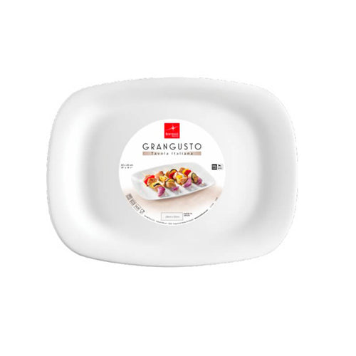 28 Cm Bormioli Rocco Grangusto Piatto Portata In Vetro Opale Temperato Set 6 Pz