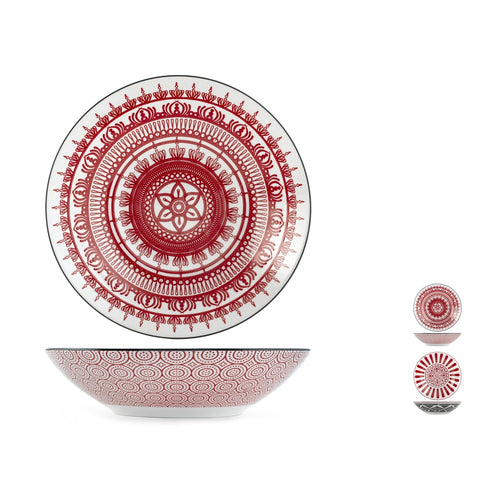23.5 cm - H&H Nomad Bruno Barbieri Coppa Insalatiera Texture Assortite In Porcellana Premium - Set 2 Pz