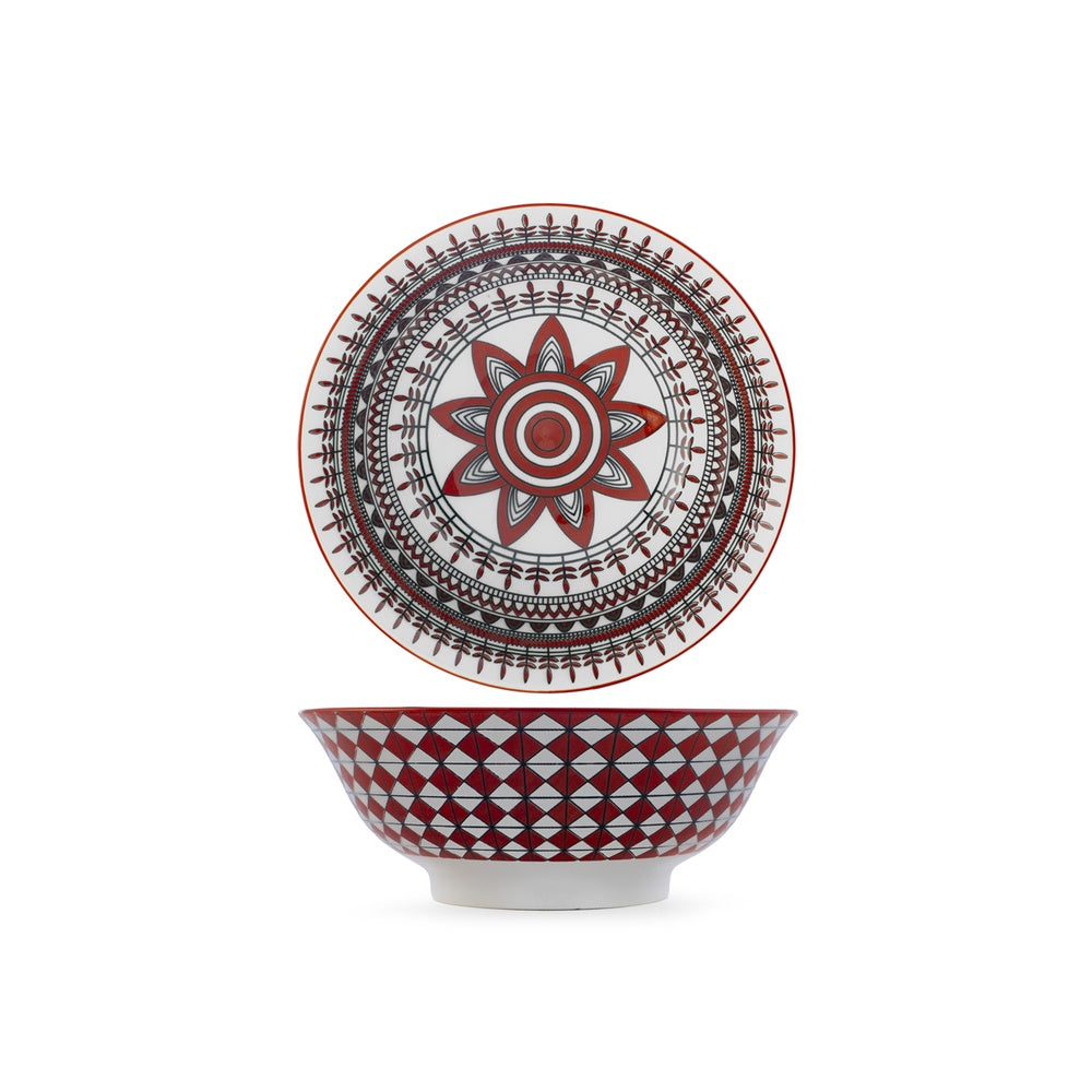 21 cm - H&H Nomad Bruno Barbieri Coppa Poke Texture Assortite In Porcellana Premium - Set 4 Pz