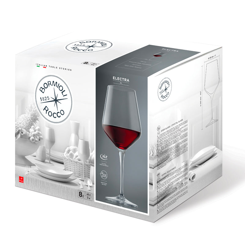 65 Cl Bormioli Rocco Electra Calice Vino Rosso In Vetro Set 6 Pezzi