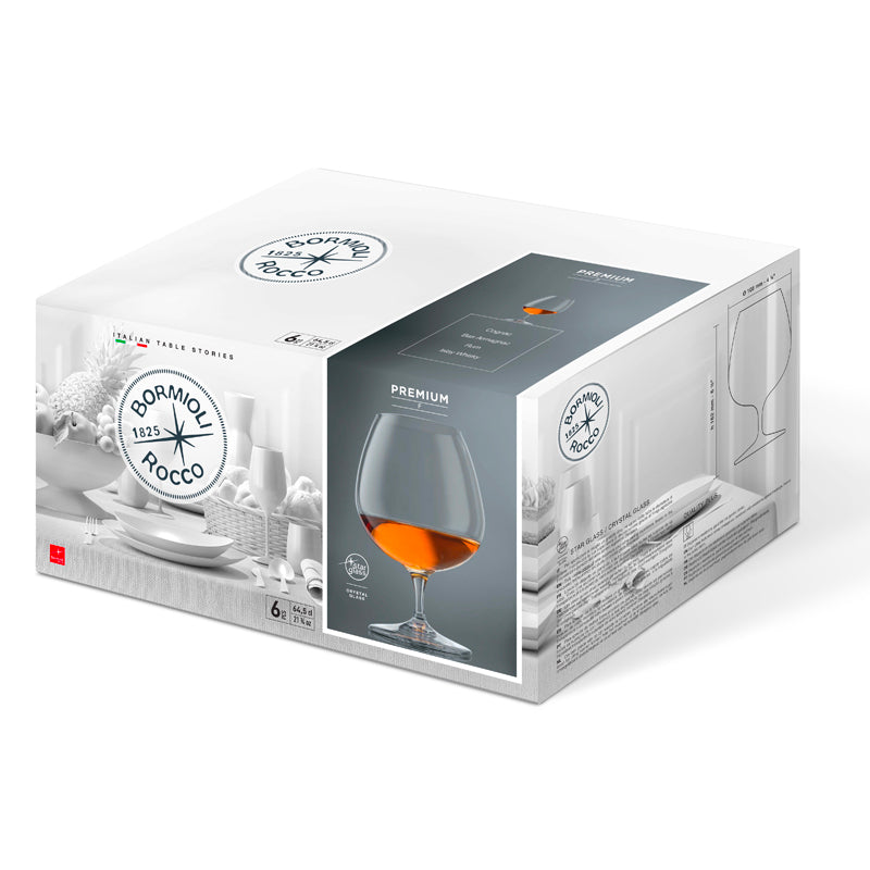 64 5 Cl Bormioli Rocco Premium Calice Snifter In Vetro Set 6 Pezzi