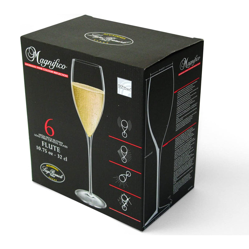 32 Cl Bormioli Luigi Magnifico Calice Flute In Vetro Set 6 Pezzi
