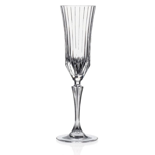 18 Cl Rcr Adagio Calice Flute Rigato In Vetro Set 6 Pezzi