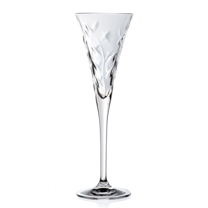 12 Cl Rcr Laurus Calice Flute In Vetro Set 6 Pezzi
