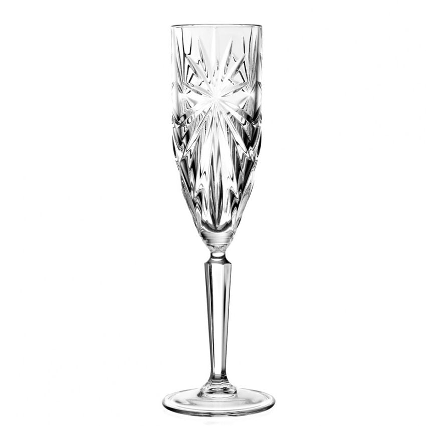16 Cl Rcr Oasis Calice Flute In Vetro Set 6 Pezzi