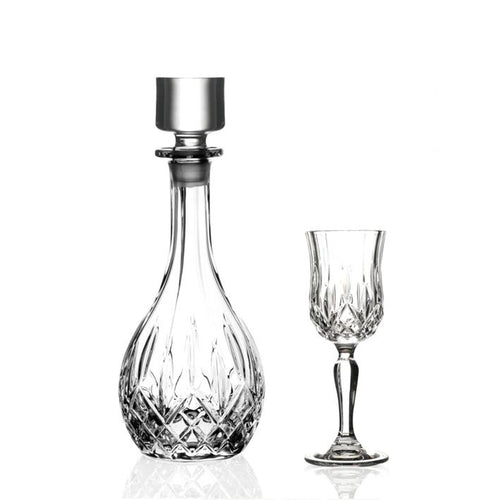 Rcr Opera Set Liquore Bottiglia Con Calici In Vetro Set 7 Pezzi