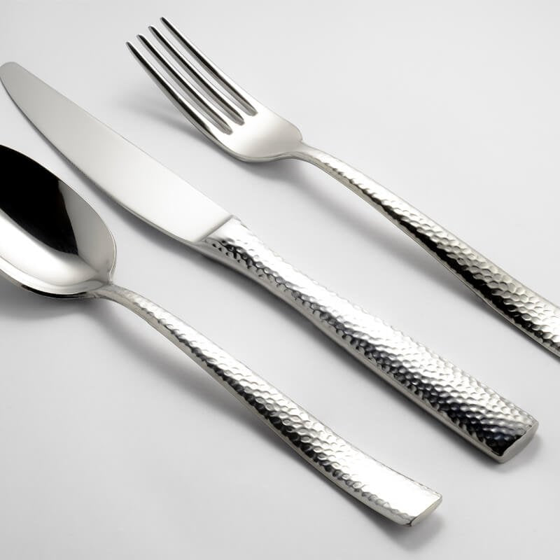 Abert Rinascimento Forchetta Tavola Martellato In Acciaio Inox Set 12 Pz