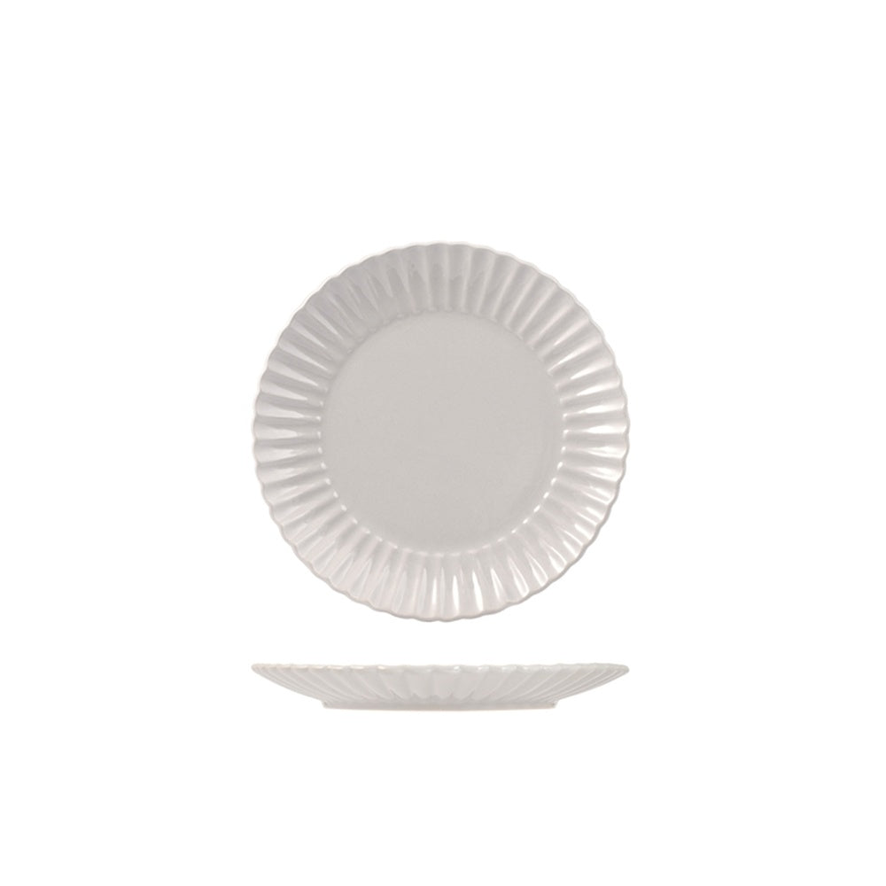 21 cm - H&H Lotus Piatto Frutta In Stoneware - Set 6 Pz