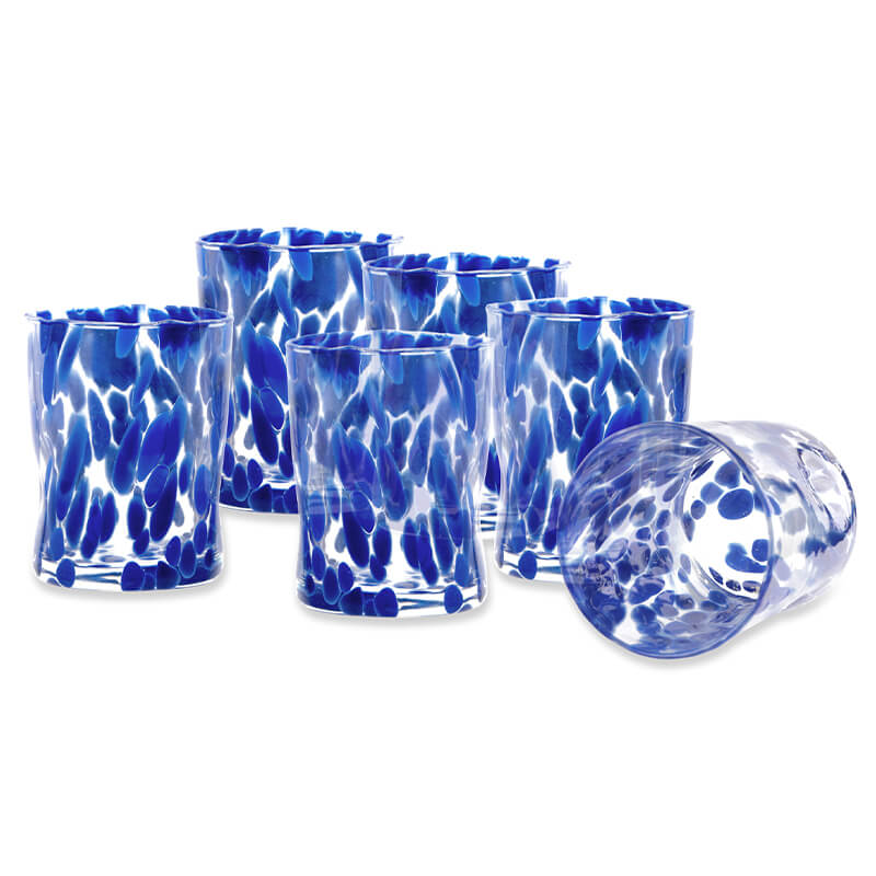 33 Cl Drops Bicchiere Acqua In Vetro Set 6 Pezzi