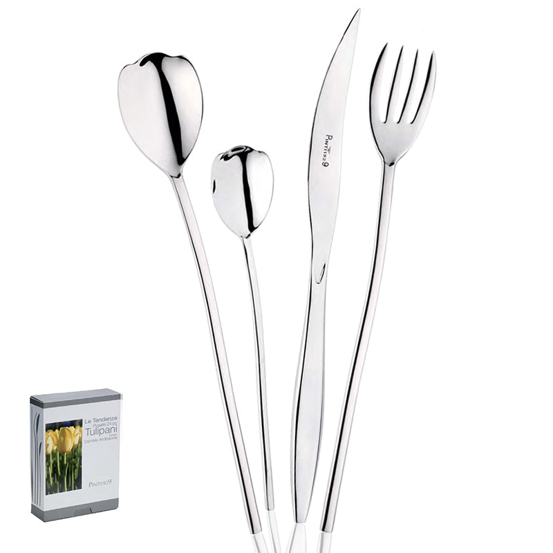 Pintinox Tulipani Servizio Posate In Acciaio Inox Set 24 Pz