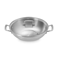 Le Creuset Acciaio Inox Wok In Acciaio Inox Con Coperchio In Vetro