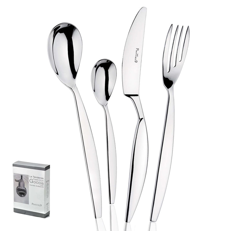 Pintinox Goccia Servizio Posate In Acciaio Inox Forgiato Set 24 Pz