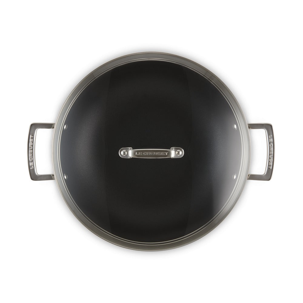 Le Creuset Acciaio Inox Wok Antiaderente In Acciaio Inox Con Coperchio In Vetro