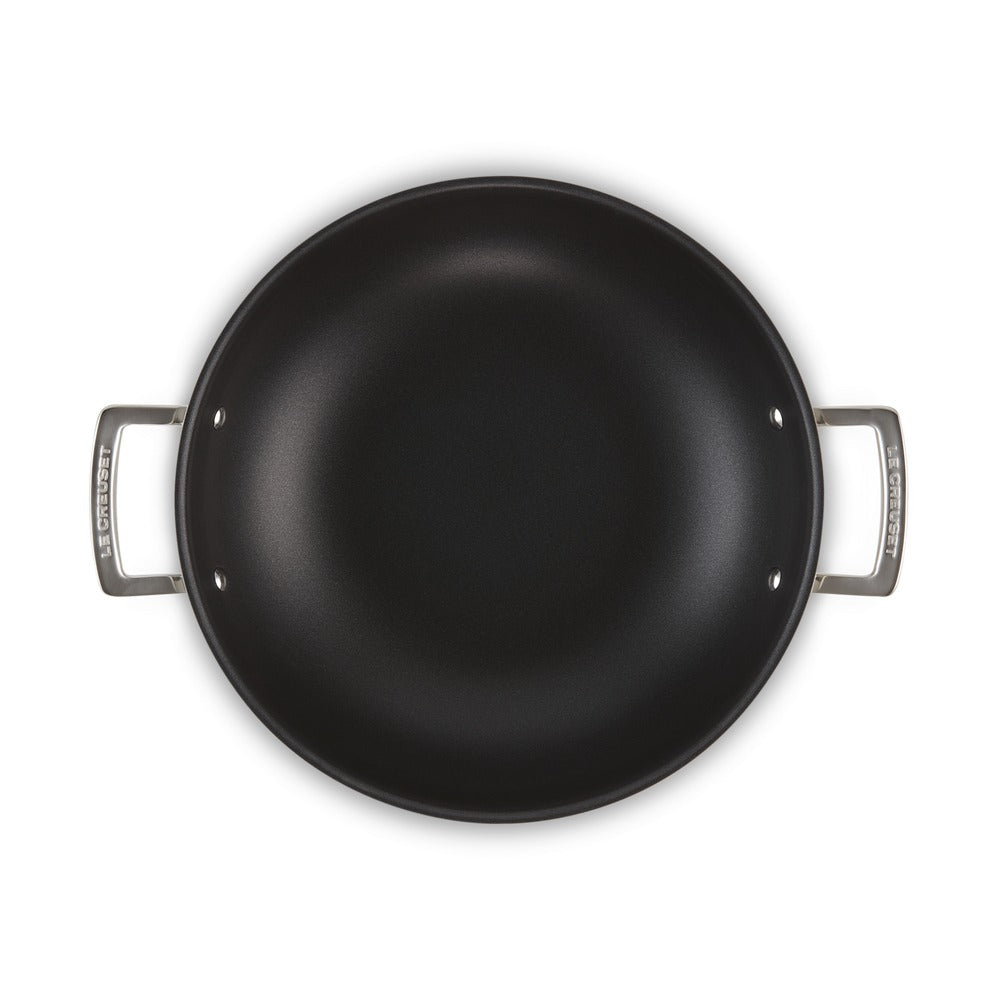 Le Creuset Acciaio Inox Wok Antiaderente In Acciaio Inox Con Coperchio In Vetro