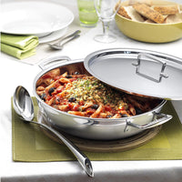 30 cm - Le Creuset Inox Essential Tegame Basso Con Coperchio In Acciaio Inox