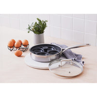 Le Creuset Acciaio Inox Padella Bassa Cuociuova Inserto Antiaderente In Acciaio Inox