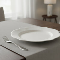 21 cm - H&H Blanc Piatto Frutta Dessert Festonato In Porcellana Set 6 Pz