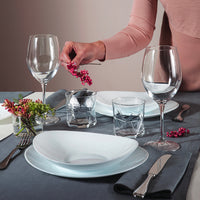 22x19 cm - Prometeo Assiette À Fruits Ovale En Verre Opale