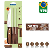 Tramontina Tradicional Coltello Bistecca In Acciaio Inox Poliwood Set 6 Pz