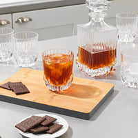 35 Cl Rcr Adagio Bicchiere Acqua Rigato In Vetro Set 6 Pezzi