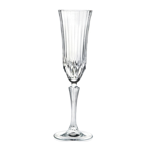 18 Cl Rcr Adagio Calice Flute Rigato In Vetro Set 6 Pezzi