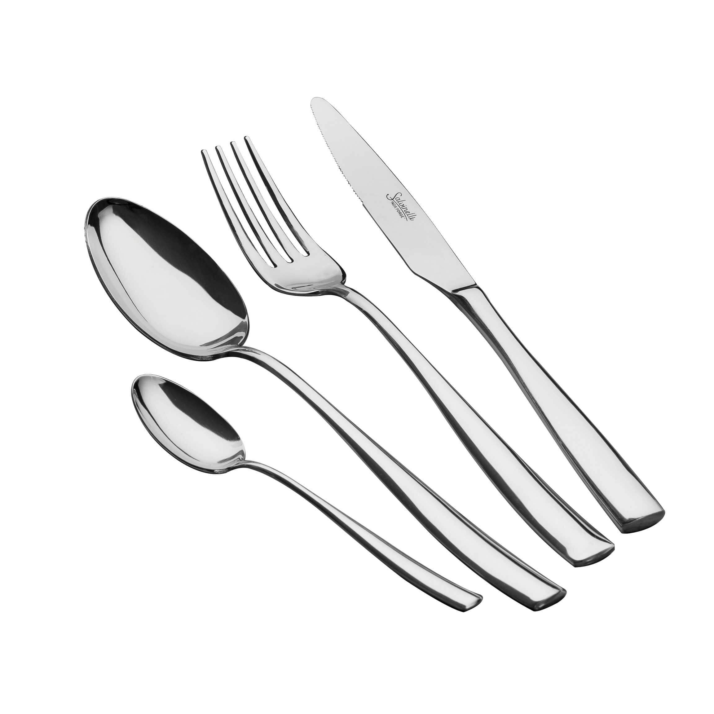 Salvinelli Flow Servizio Posate In Acciaio Inox Set 24 Pz