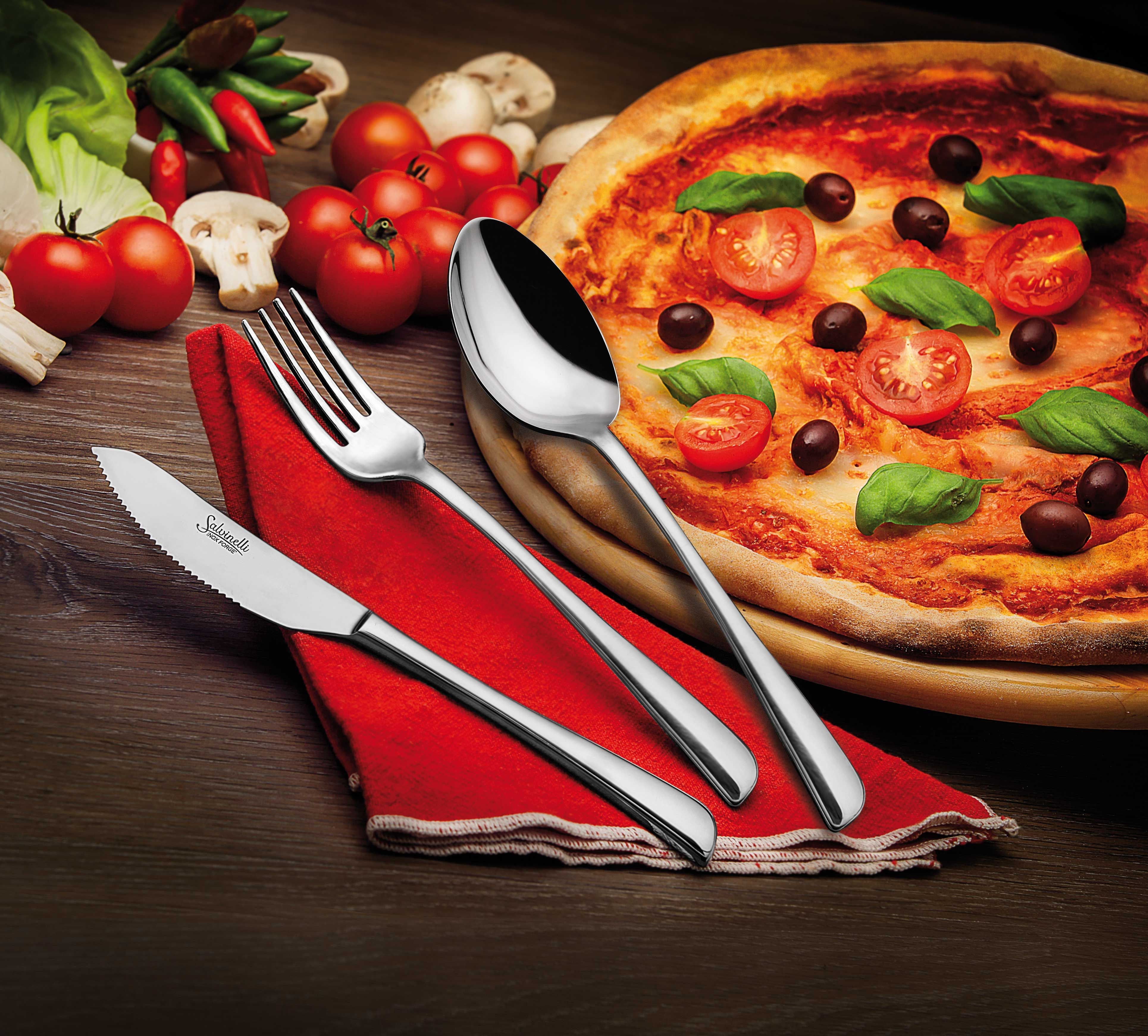 Salvinelli Perpizza Forchetta Tavola In Acciaio Inox Set 12 Pz