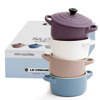 10 Cm Le Creuset Mini Cocotte Casseruola Rotonda In Gres Vetrificato Set 4 Pz