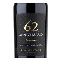 Anniversario 62 Primitivo Di Manduria Doc 2018 Cantine San Marzano