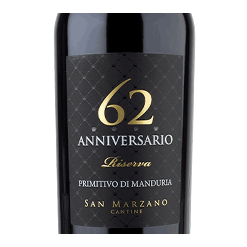 Anniversario 62 Primitivo Di Manduria Doc 2018 Cantine San Marzano