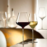 70 8 Cl Stolzle Lausitz Quatrophil Calice Vino Rosso Burgundy In Vetro Set 6 Pezzi