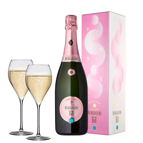 61 Rose Franciacorta Docg Cantine Berlucchi Set 2 Calici Rastal Franciacorta 42 Cl