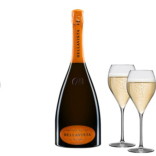 Grande Cuvee Alma Brut Franciacorta Docg Cantina Bellavista Set 2 Calici Rastal Franciacorta 42 Cl