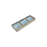 24X8 Cm F2D Nova Piatto Vassoio 3 Scomparti In Porcellana Set 4 Pz