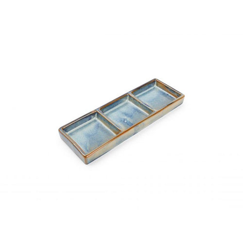 24X8 Cm F2D Nova Piatto Vassoio 3 Scomparti In Porcellana Set 4 Pz
