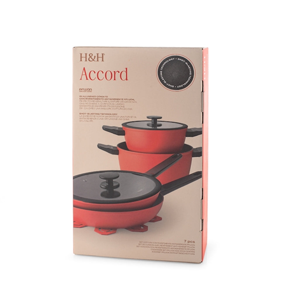 H&H Accord Batteria Pentole Set 7 Pz