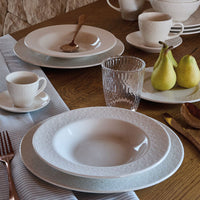 Tognana Margaret Servizio Piatti Con Bordo in Rielievo In Porcellana Set 18 Pz