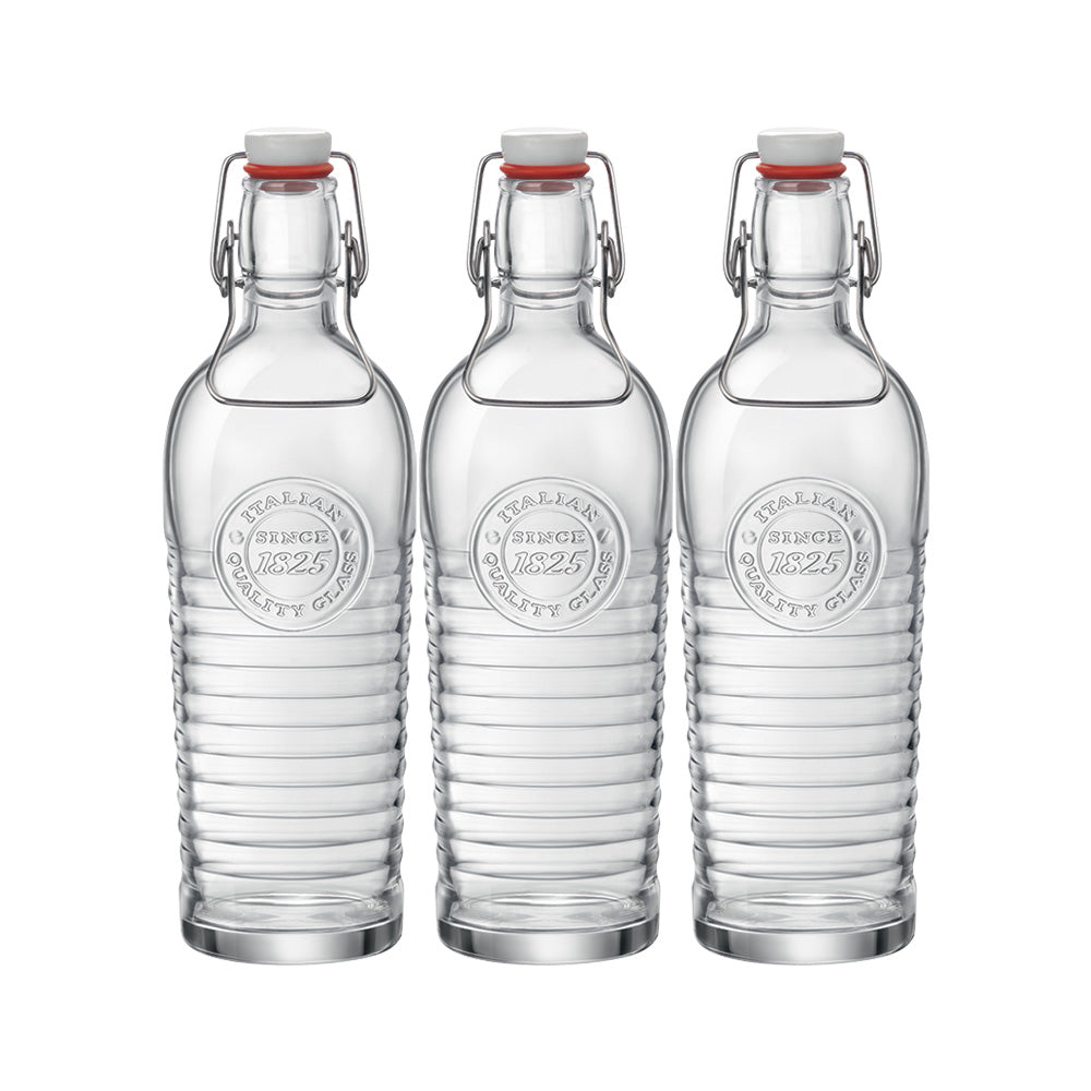 1.2 Liters - Officina 1825 Glass Bottle - Set 3 Pieces