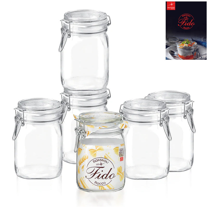 100 cl - Fido luchtdichte glazen pot met Fido receptenboek