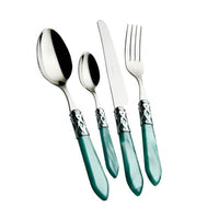 Aladdin Servizio Posate Ghiera Cromata Acciaio Inox e Acrilico - Set 24 Pz