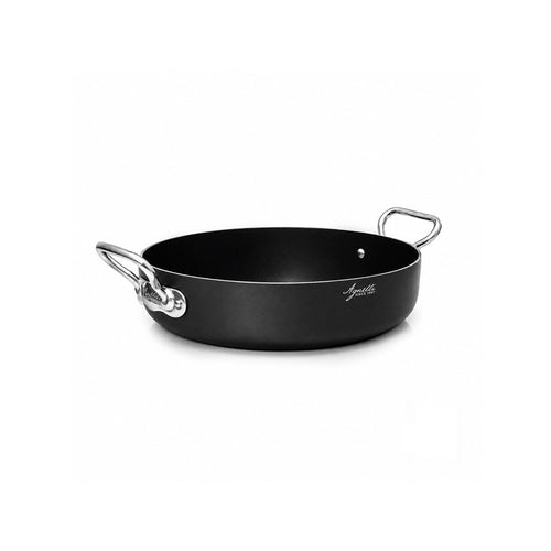 Agnelli Al Black 3mm Antiaderente Ceramic Pro Tegame Basso Induzione In Alluminio