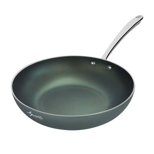 Agnelli AlGreen 3mm Padella Alta Svasata Antiaderente Con Manico Inox