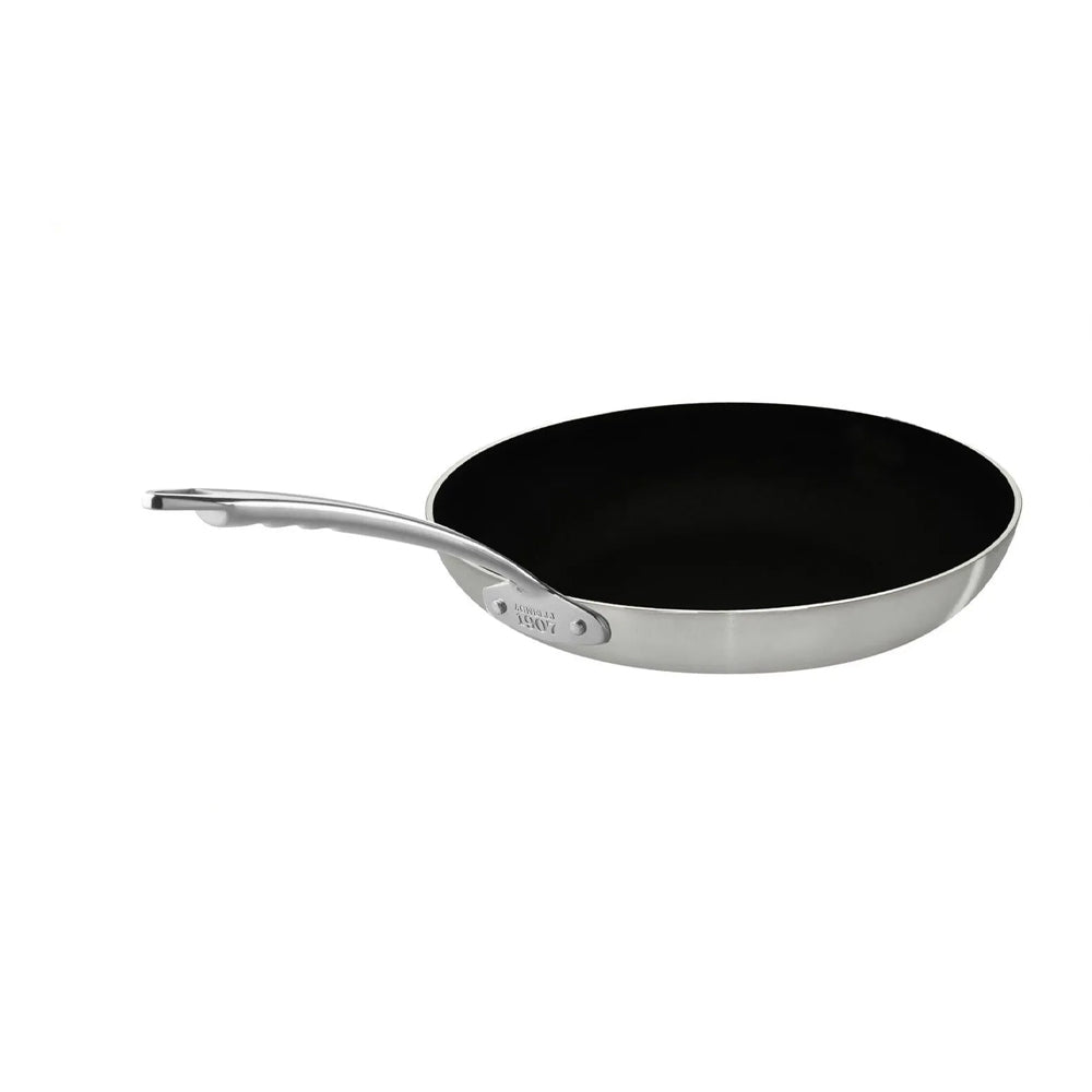 Agnelli Induction Chef 2-Ply Padella Bassa Svasata Antiaderente SharkSkin In Alluminio Con Manico Inox