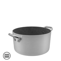 Agnelli SharkSkin Casseruola Alta In Alluminio Antiaderente Induzione Con 2 Maniglie Acciaio Inox
