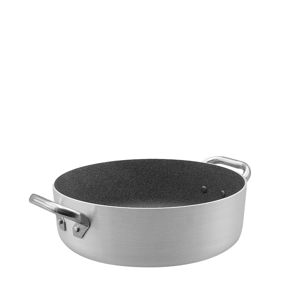 Agnelli SharkSkin Casseruola Bassa In Alluminio Antiaderente Con 2 Maniglie Acciaio Inox