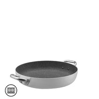 Agnelli SharkSkin Tegame Basso In Alluminio Antiaderente Induzione Con 2 Maniglie Acciaio Inox