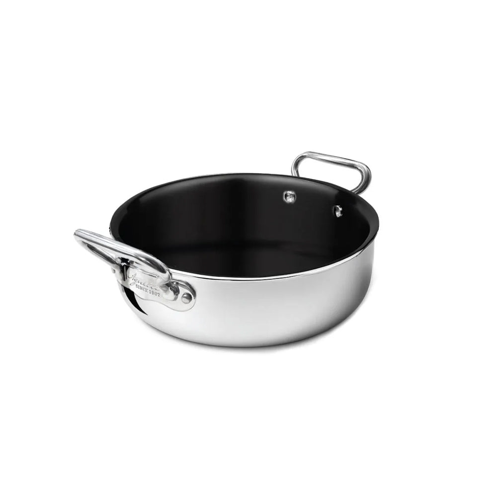 Agnelli Non-Stick Alu-Inox Tegame Basso Antiaderente In Alluminio Con Manici Inox