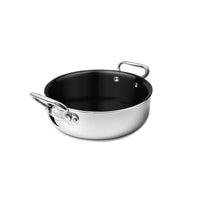 Agnelli Non-Stick Alu-Inox Tegame Basso Antiaderente In Alluminio Con Manici Inox